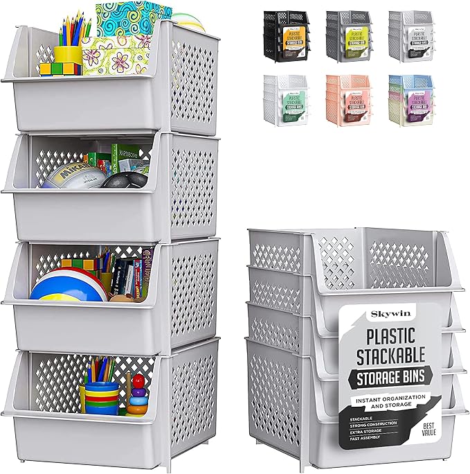 TidyFriend Stackable Storage Bins by Skywin