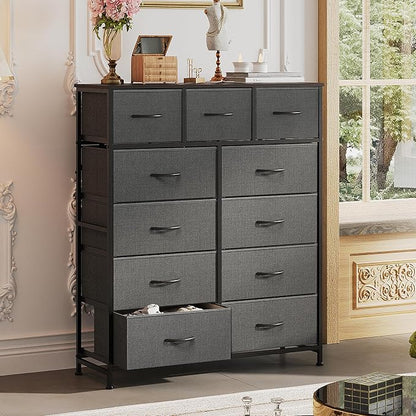 WLIVE Tall Dresser for Bedroom, 11 Drawer Chest of Drawers, Dark Grey | 11 - Image 4