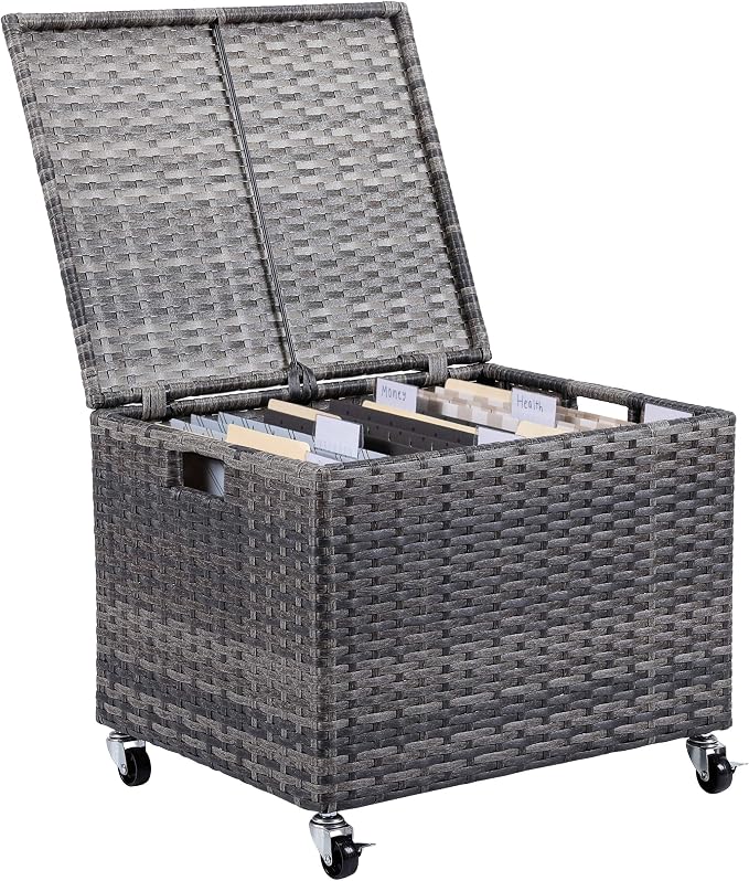 BIRDROCK HOME Rolling File Box by BIRDROCKHOME
