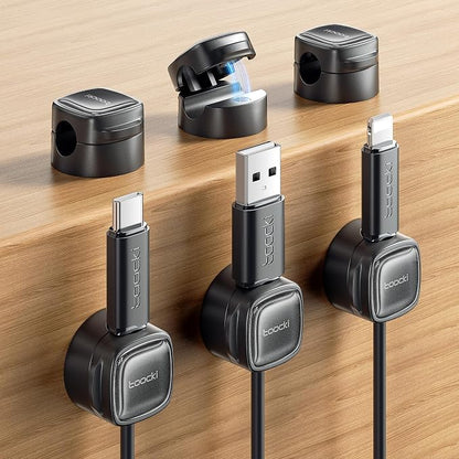 6 Pack Magnetic Cable Clips – Cord Organizer & Holder, Toocki Adhesive Cable by toocki