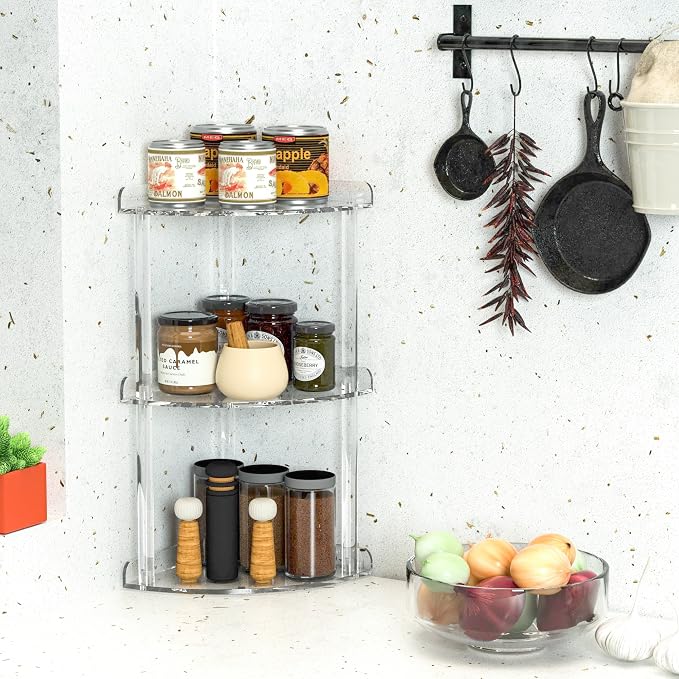3 Tier Countertop Corner Organizer Shelf 7x7x15.7 Inch, Countertop Acrylic - Image 6