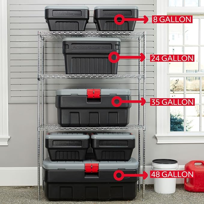 Rubbermaid® ActionPacker® 8 Gal Lockable Storage Box Pack of 4, Industrial - Image 10