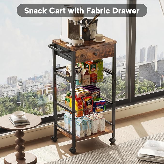 Kitchen Organizer and Storage Cart - Image 4