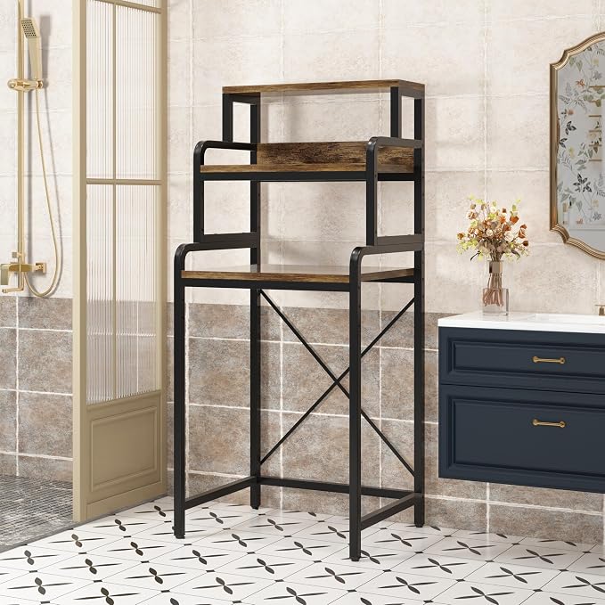 3-Tier Bathroom Room Shelf Washing Machine Storage Utility Rack Over The Toilet - Image 7