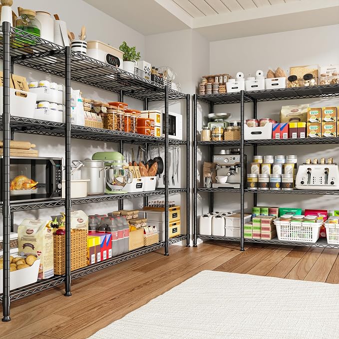 REIBII 78.4''W Storage Shelves, 4 Tier Wire Shelving Unit Loads 1500LBS - Image 2