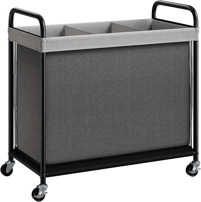 ELYKEN Laundry Hamper 3 Section, 120L Rolling Laundry Sorter by ELYKEN