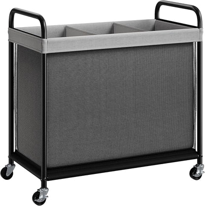 ELYKEN Laundry Hamper 3 Section, 120L Rolling Laundry Sorter by ELYKEN