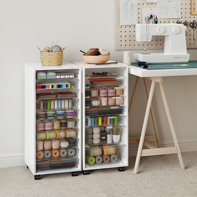 WOPITUES Storage Drawer Cart, Mobile Storage Cabinet, Makeup Storage - Image 2
