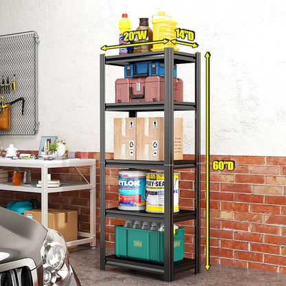 63''Storage Shelves, Garage Metal Shelving Unit, Adjustable, Double-Layer Column - Image 3