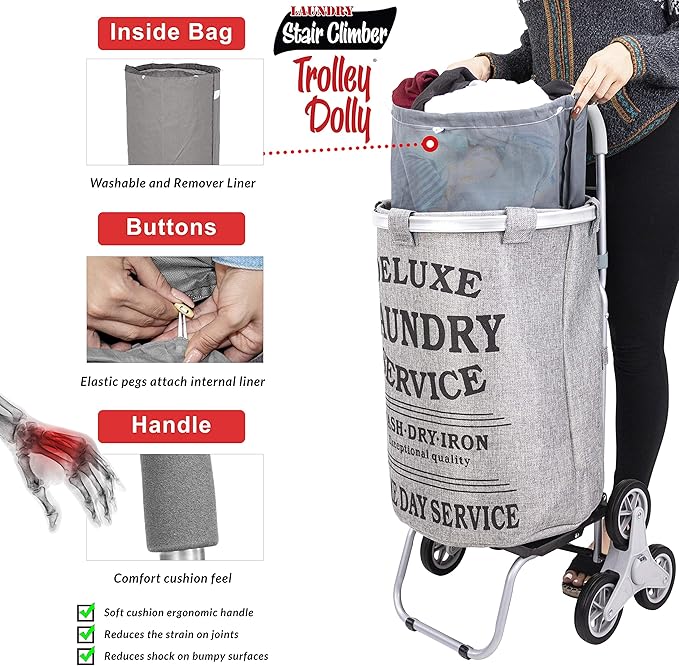 dbest products Stair Climber Laundry Trolley Dolly - Image 3