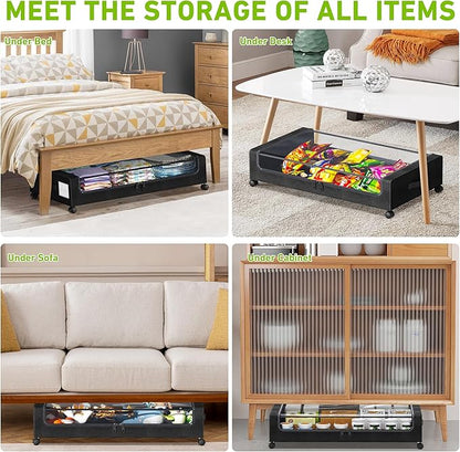 Tututry Under Bed Storage with Wheels, XXL 60L Under the Bed Storage Bins - Image 5