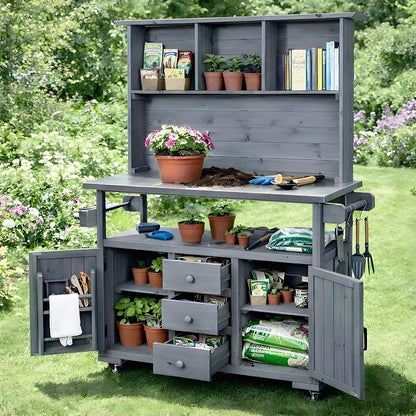 Merax Potting Bench with Stainless Steel top by Merax