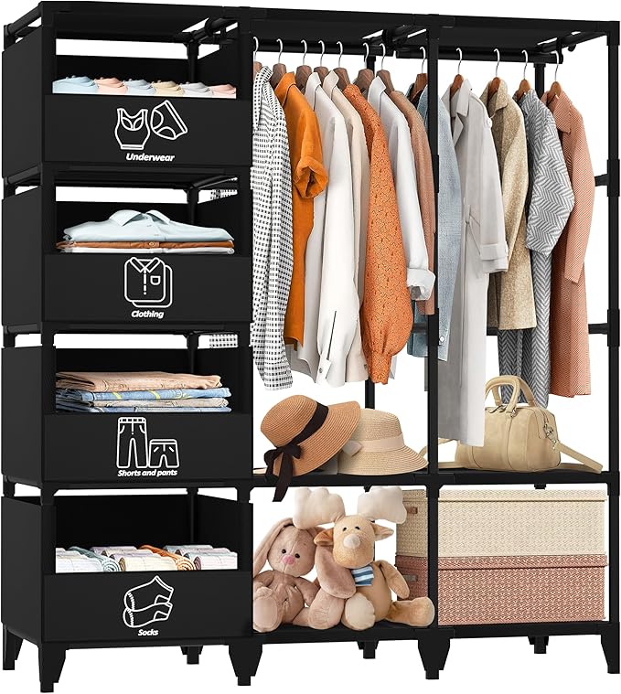 Portable Closet, Easy Assembly, Large Capacity Wardrobe Closet | Sturdy and by Jofuler-USDirect