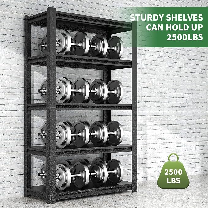 78" H Garage Shelves, Garage Shelving Heavy Duty, 3000Lbs 5 Tier Adjustable - Image 5