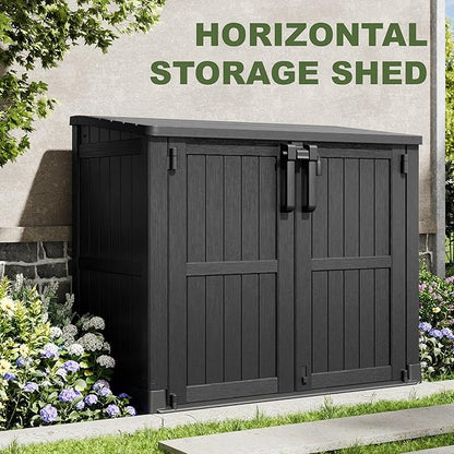36 Cu Ft Resin Outdoor Storage Shed, Weatherproof Horizontal Outdoor Storage - Image 2