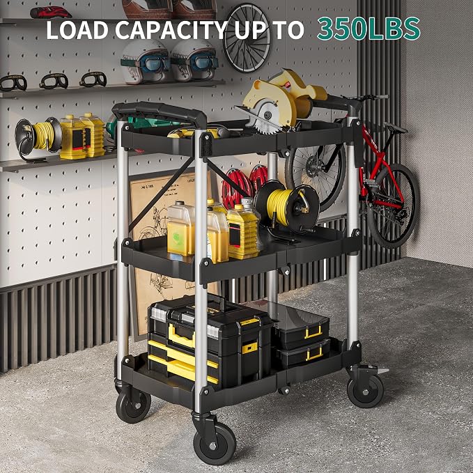 YITAHOME 3-Tier Folding Utility Cart - Image 5