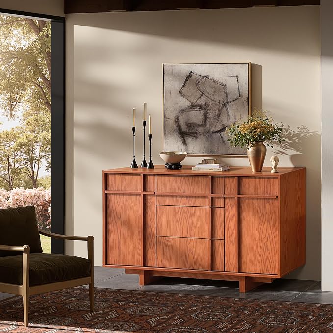 Sideboard Buffet Cabinet with Storage, 47.2" Large Sideboard with 2 Doors & 3 - Image 8
