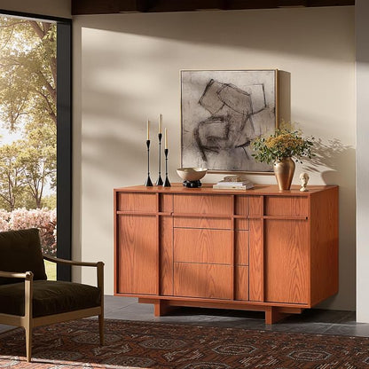 Sideboard Buffet Cabinet with Storage, 47.2" Large Sideboard with 2 Doors & 3 - Image 8