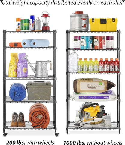 Whitmor 5 Tier Supreme Shelving Unit, Metal Storage Shelves, Adjustable Heavy - Image 6