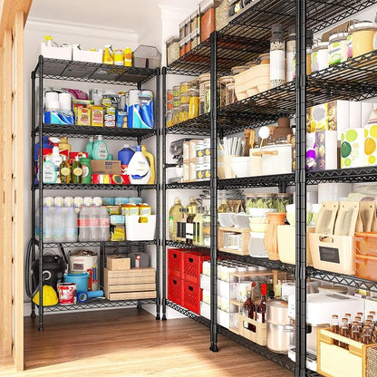 REIBII 5 Tier Storage Shelves Adjustable Wire Rack Shelving, Kitchen Shelves - Image 6