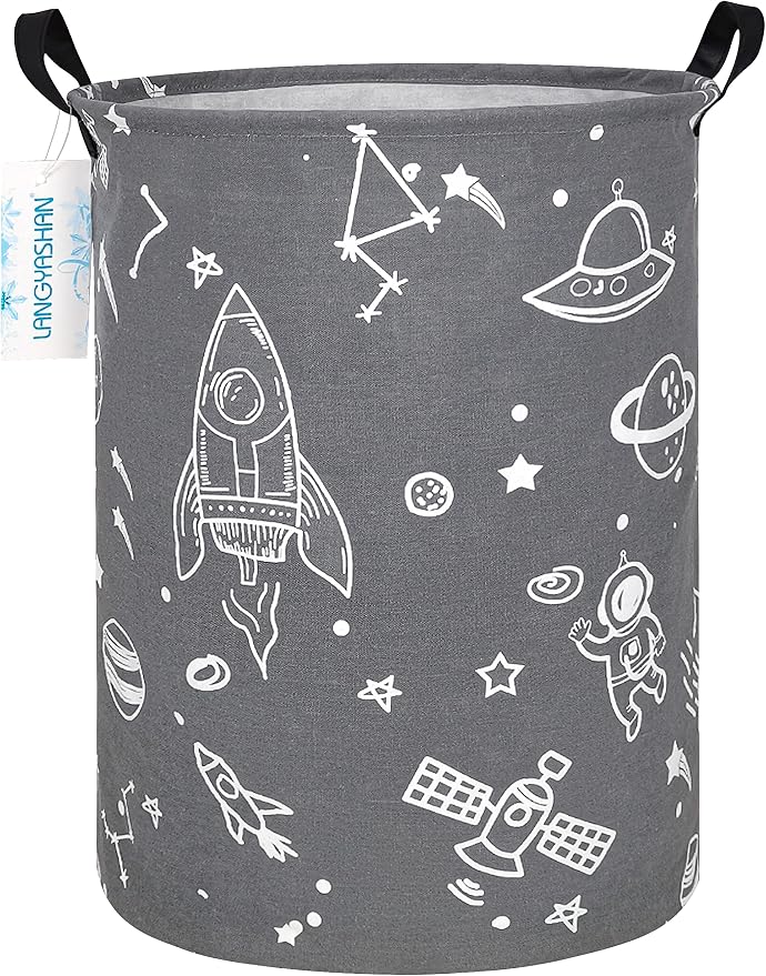 LANGYASHAN Storage Bin, Canvas Fabric Collapsible Organizer Basket by LANGYASHAN
