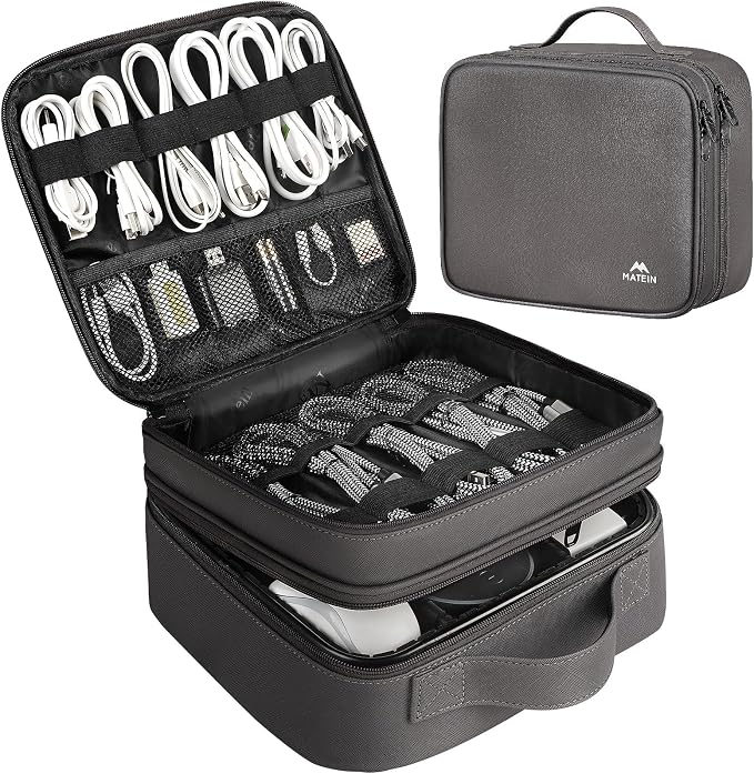 MATEIN Cord Organizer Bag with Adjustable Divider, DJ Electronic Storage | by MATEIN