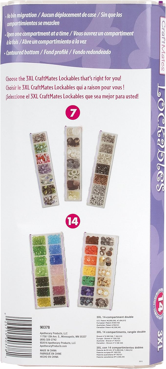 Craft Mates Craft & Sewing Supplies Organizer, 14 Locking Compartments - Image 4