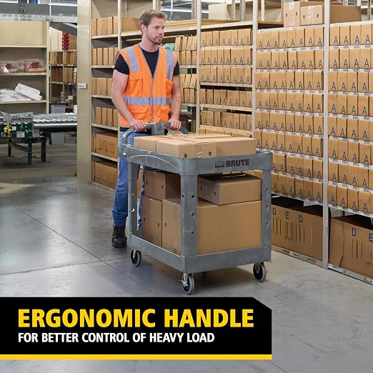 Rubbermaid Commercial Products BRUTE Heavy Duty 2-Shelf Utility/Service Cart - Image 5