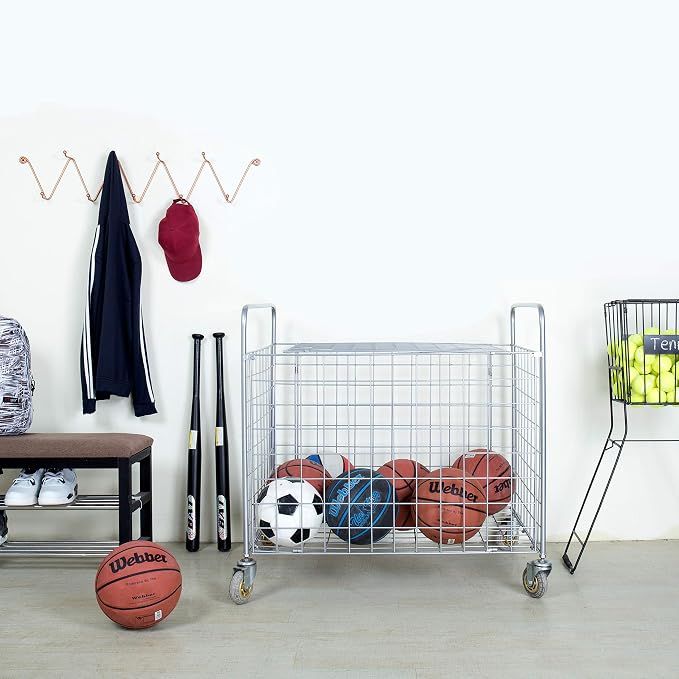 MyGift Professional Gym Metal Multi Sports Ball Storage Cart - Image 3