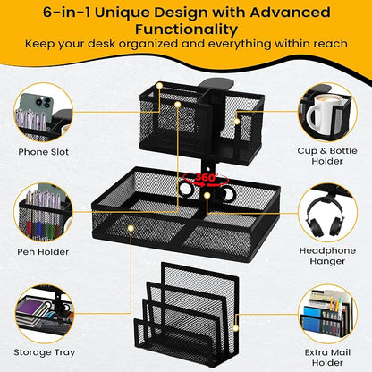 6-in-1 Under Desk Drawer Organizer - Image 3