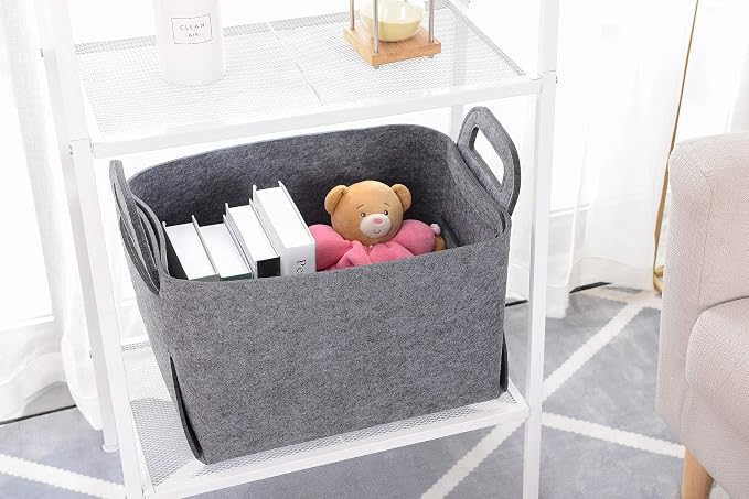 Minoisome Storage Basket Felt Storage Bin Collapsible& Convenient Box Organizer - Image 3