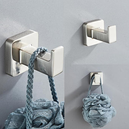 Brushed Nickel Bathroom Hardware Set 4 Pieces, Towel Bar Set Stainless Steel - Image 5