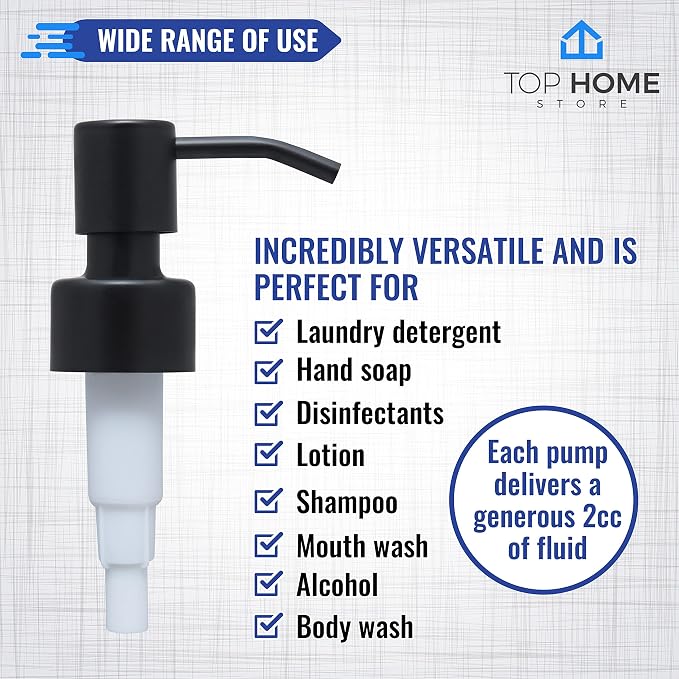 Stainless Steel Soap and Lotion Dispenser Pumps, Replacement - Image 4