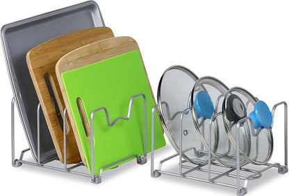 Simple Houseware Kitchen Cabinet Pantry and Bakeware Organizer Rack Holder - Image 2