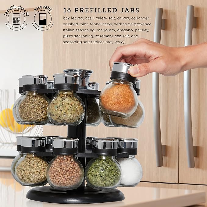 Kamenstein 16 Jar Ellington Revolving Countertop Spice Rack - Image 2