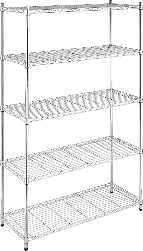 Whitmor 5 Tier Heavy Duty Shelving Unit, Metal Storage Shelves, 500 lbs by Whitmor