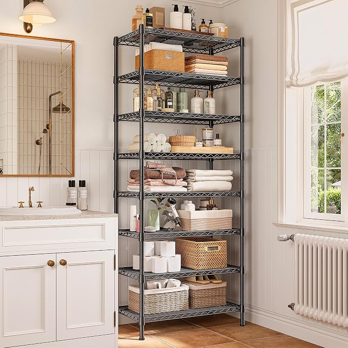 8 Tier Wire Shelving Rack Storage Shelves Loads1200LBS, Adjustable Metal - Image 9