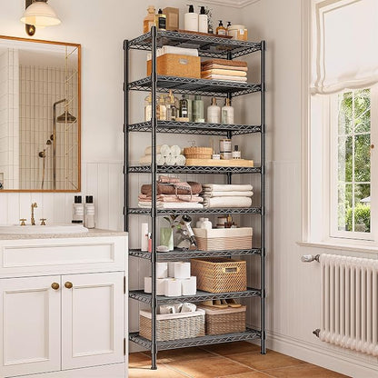 8 Tier Wire Shelving Rack Storage Shelves Loads1200LBS, Adjustable Metal - Image 9