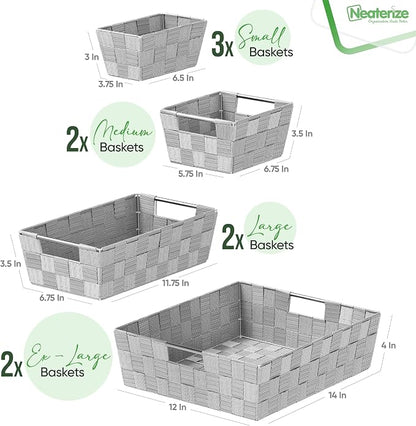 Baskets For Organizing Set Of 9 Grey - Image 2
