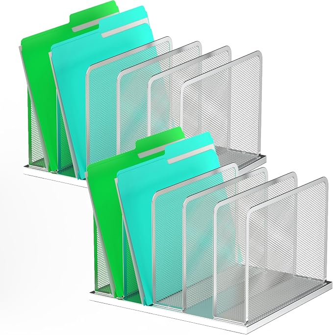 Kuntine.B Desk File Organizer Upright Mesh Desktop Organizer File Sorter Office by KuntineB