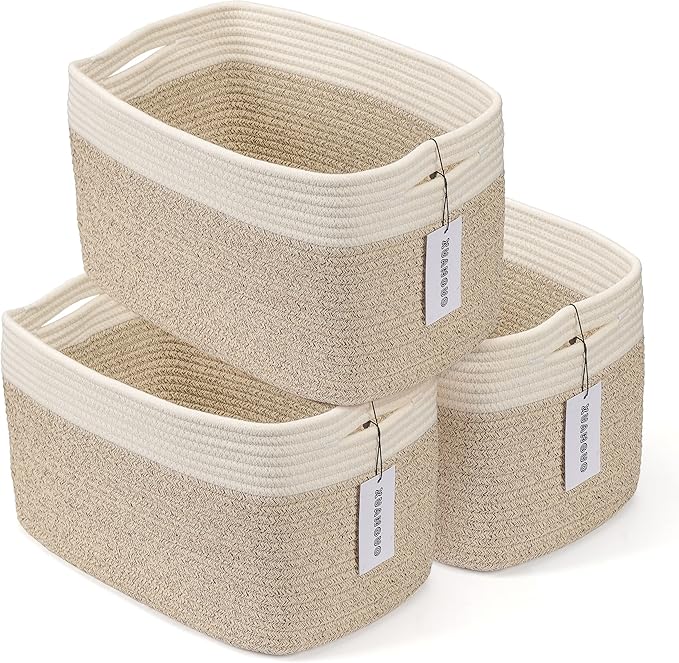 Cotton Rope storage Basket Bins Woven Basket by XUANGUO