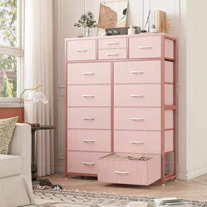 EnHomee 52.2" H Pink Dresser for Bedroom, Vertical Storage Tower, Anti-Tip | - Image 2