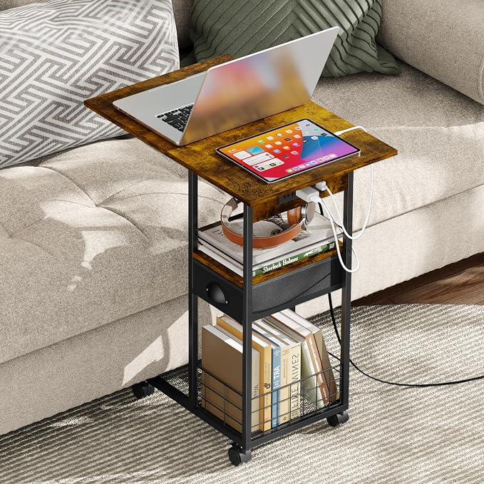 Rolling C-Shaped Side Table - Image 9
