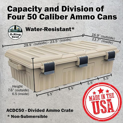 MTM ACDC50, Divided Ammo Crate Utility Box, Water Resistant, Ammo Storage Box - Image 9