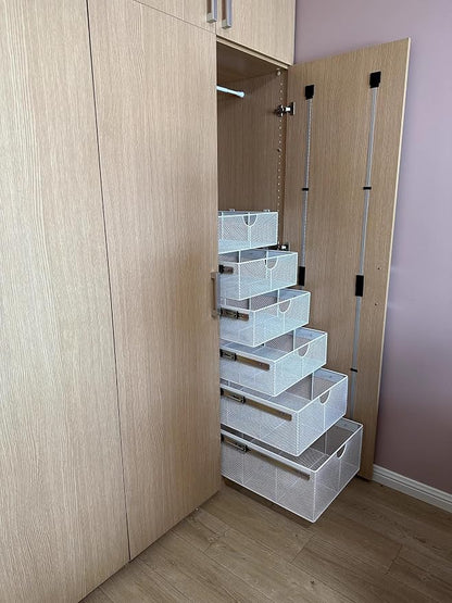 Pull Out Closet Drawer for Clothes | Sliding Wire Basket for Wardrobe Cabinets - Image 5