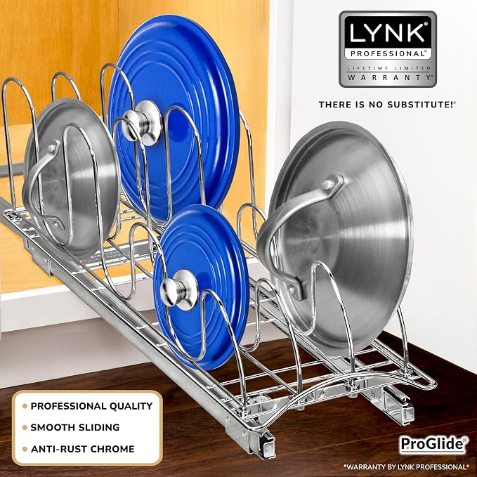 LYNK PROFESSIONAL® Pull Out Pot Lid and Cookie Sheet Organizer Rack - Image 2