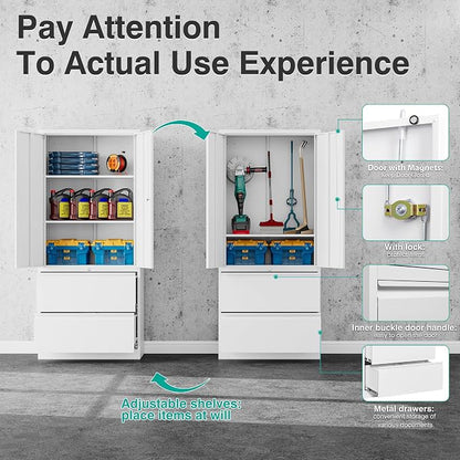 SISESOL Storage Cabinet Metal Display Cabinet - Image 6