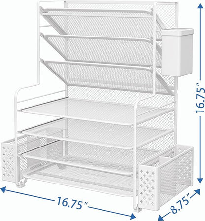 Simple Trending 7 Tier Desk File Organizer, Letter Tray Paper Organizer - Image 3