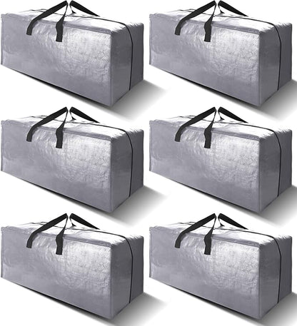 6 Pack Heavy Duty Extra Large Moving Bags W/Backpack Straps by VELVETSURE