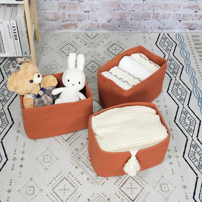 Cotton Rope storage Basket Bins Woven Basket - Image 4